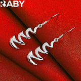 925 Silver Curve Drop Earrings Wedding Party Jewelry Gift