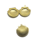 Brass Shell Necklace Pendant Openable Clothing Jewelry Box