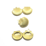 Brass Shell Necklace Pendant Openable Clothing Jewelry Box