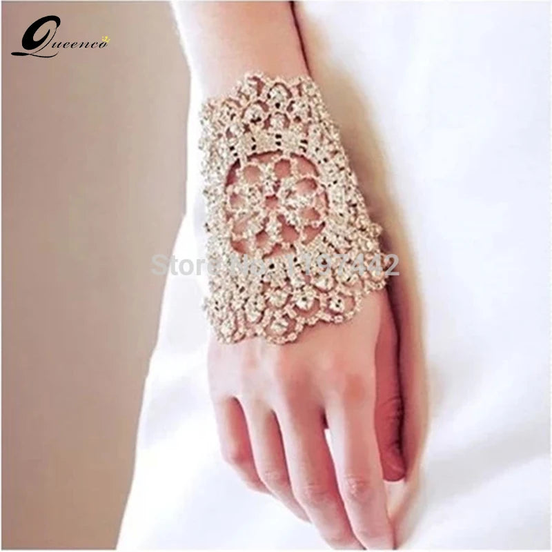 Crystal Hand Chain Bangle Wedding Hair Accessory