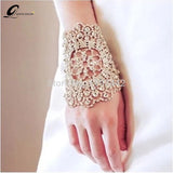 Crystal Hand Chain Bangle Wedding Hair Accessory