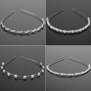 Rhinestone Pearl Flower Wedding Tiara Headband