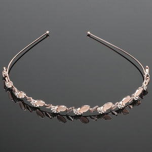Rhinestone Pearl Flower Wedding Tiara Headband