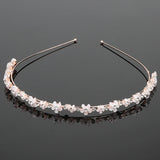 Rhinestone Pearl Flower Wedding Tiara Headband