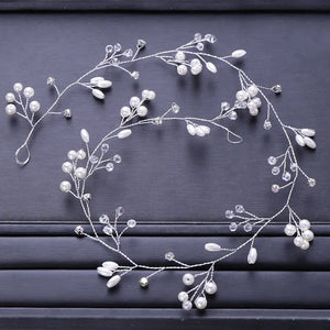 Bridal Hair Rhinestone Headdress Crown Pearl Hairpin