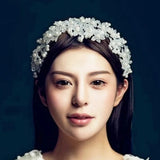 Bridal Hair Rhinestone Headdress Crown Pearl Hairpin