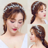 Bridal Hair Rhinestone Headdress Crown Pearl Hairpin