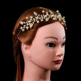 Bridal Hair Band Zircon Leaf Tiara Wedding Headpiece