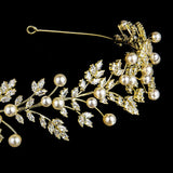 Bridal Hair Band Zircon Leaf Tiara Wedding Headpiece