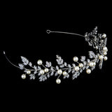 Bridal Hair Band Zircon Leaf Tiara Wedding Headpiece