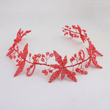 Bride Hair Band Leaves Pearl Wedding Headband Dress Decoration