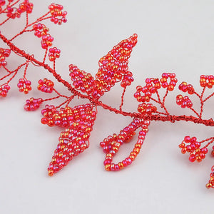 Bride Hair Band Leaves Pearl Wedding Headband Dress Decoration
