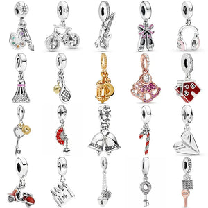 Bicycle Artists Palette Headphones Pendant 925 Sterling Silver Charms