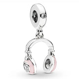 Bicycle Artists Palette Headphones Pendant 925 Sterling Silver Charms
