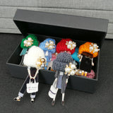 Acrylic Cartoon Models Pearl Sunglasses Brooch Pins for Women Girls