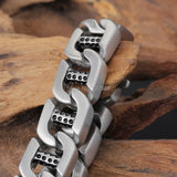 Men's Brushed Cuban Link Bracelet Stainless Steel 15mm
