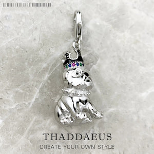 Bulldog Crown Pendant 925 Sterling Silver Fine Jewelry Dog Gift