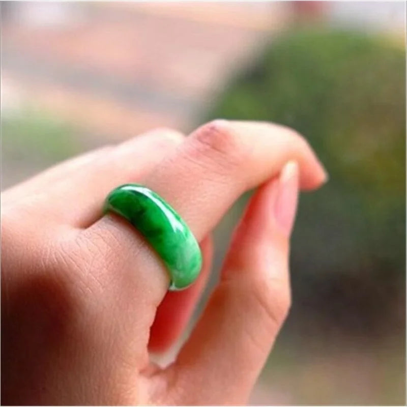 Burmese Jade Boutique Green Ring for Men and Women