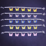 Crystal Butterfly Anklet Women Foot Jewelry Summer Beach Leg Bracelet