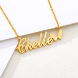 Personalized Butterfly Crown Name Choker Necklace for Women