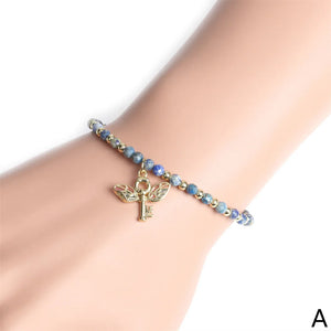 Enamel Butterfly Key Bracelet with Semi Precious Stones