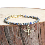 Enamel Butterfly Key Bracelet with Semi Precious Stones