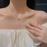 Butterfly Necklace Pearls Clavicle Chain High-End Jewelry