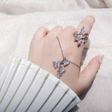 Butterfly Pendant AAAAA zircon cz 925 sterling silver Statement Wedding Pendants