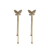 Butterfly Tassel Drop Earrings Vintage Jewelry Wedding Bridal Accessories