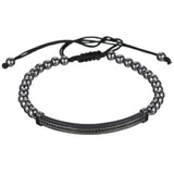 Adjustable Braided Beads Bracelet for Men CZ Zircon Charm Bracelets
