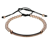 Adjustable Braided Beads Bracelet for Men CZ Zircon Charm Bracelets
