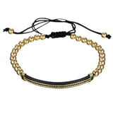 Adjustable Braided Beads Bracelet for Men CZ Zircon Charm Bracelets