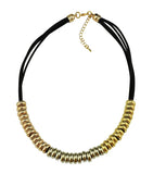 CCB Beads Multilayer Leather Chain Choker Necklace for Women