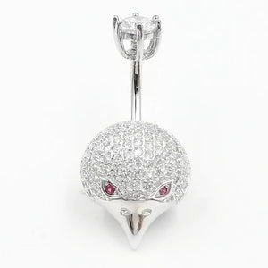 925 Silver Belly Button Ring 14G CZ Navel Piercing Bird Body Jewelry