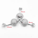 925 Silver Belly Button Ring 14G CZ Navel Piercing Bird Body Jewelry