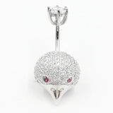 925 Silver Belly Button Ring 14G CZ Navel Piercing Bird Body Jewelry