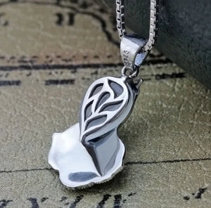 Cabbage Thai Silver Necklace Pendant 925 Silver Vintage Pendant for Women