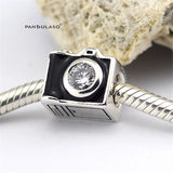 Camera Charm With CZ for 925 Silver Bracelets - Jewelry Making