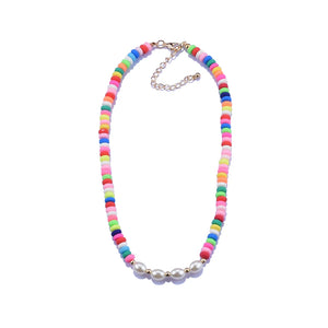 Kids Choker Necklace Candy Beads Faux Pearls