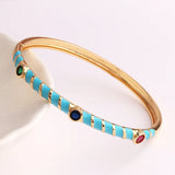 Colorful Bangle Bracelet 18K Plated Statement Jewelry
