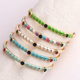 Colorful Bangle Bracelet 18K Plated Statement Jewelry