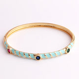 Colorful Bangle Bracelet 18K Plated Statement Jewelry