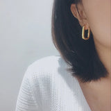Copper Square Hoop Earrings for Her Gift