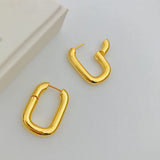 Copper Square Hoop Earrings for Her Gift