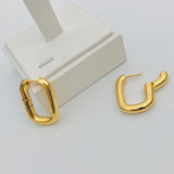 Copper Square Hoop Earrings for Her Gift