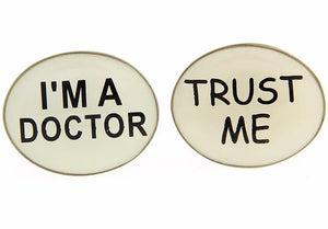 Boss Brass Cufflinks 'I'M THE BOSS I'M NEVER WRONG'