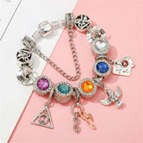 Crystal Dog Girl Cartoon Beads Bracelet DIY Heart Bracelets Fine Jewelry