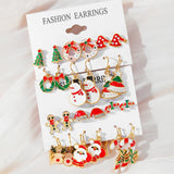 Christmas Earring Set Snowflake Tree Snowman Bell Ball Earrings