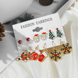 Christmas Earring Set Snowflake Tree Snowman Bell Ball Earrings