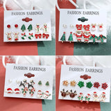 Christmas Earring Set Snowflake Tree Snowman
